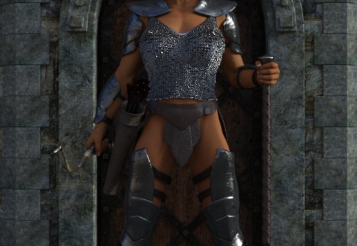 Ravenloft Traveling Circus NPCs Female Half-Orc Warrior Drunna 01a
